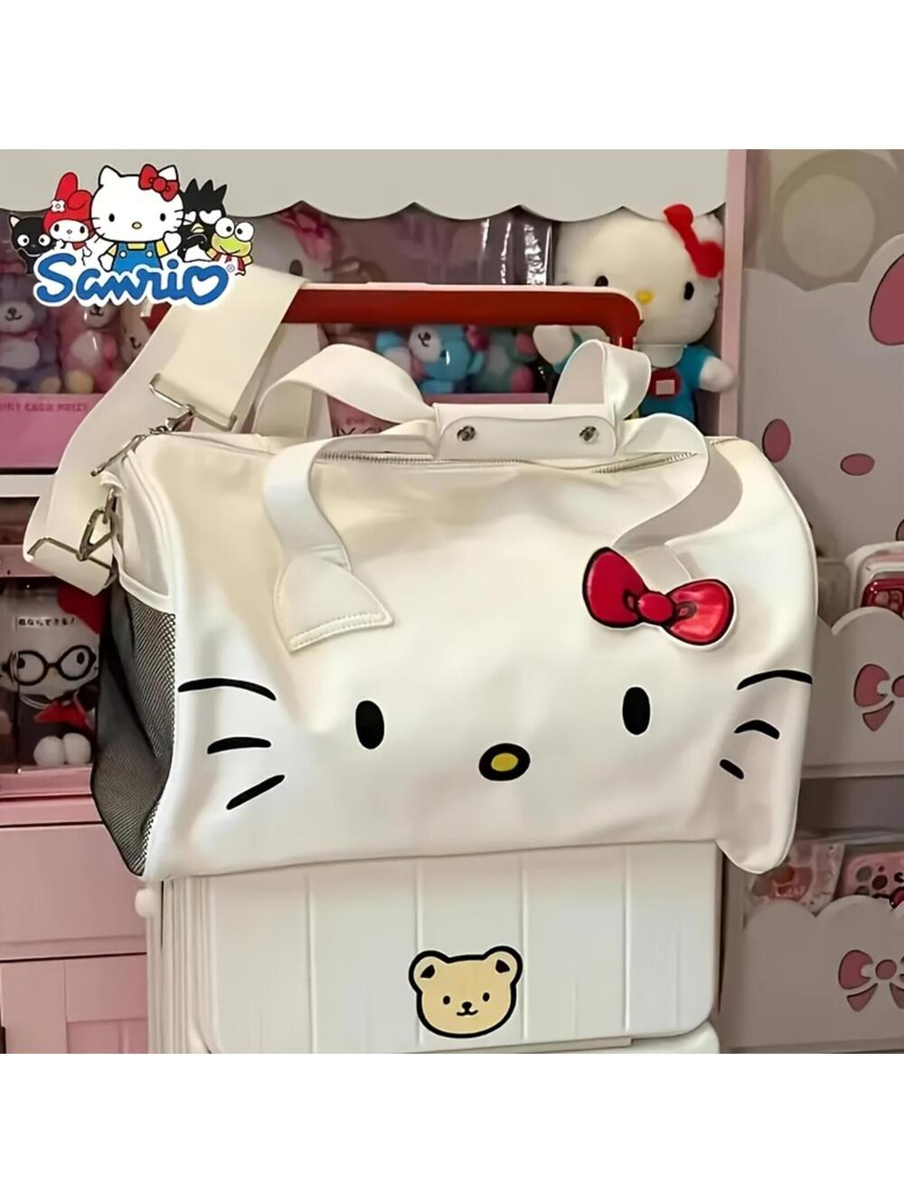 Hello Kitty White Duffle Bag with Red Bow - Picture 2 of 11